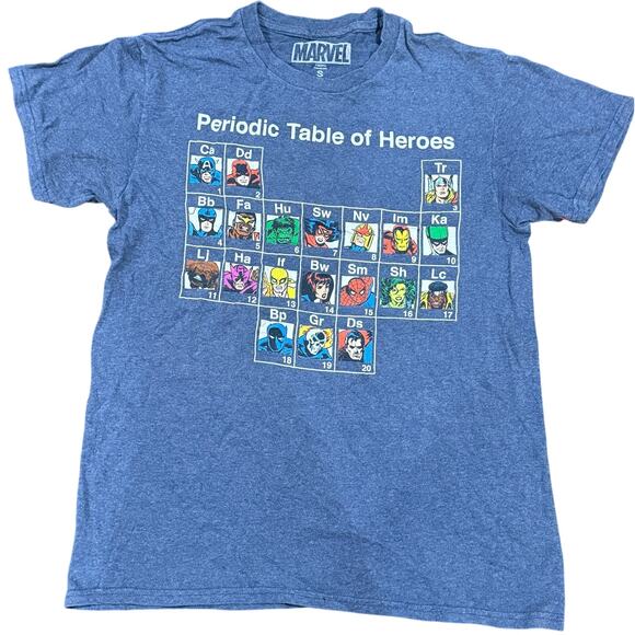 Vintage Tees - Marvel Periodic Table of Heroes‎ Graphic Tee*SZ S - Picture 1 of 5